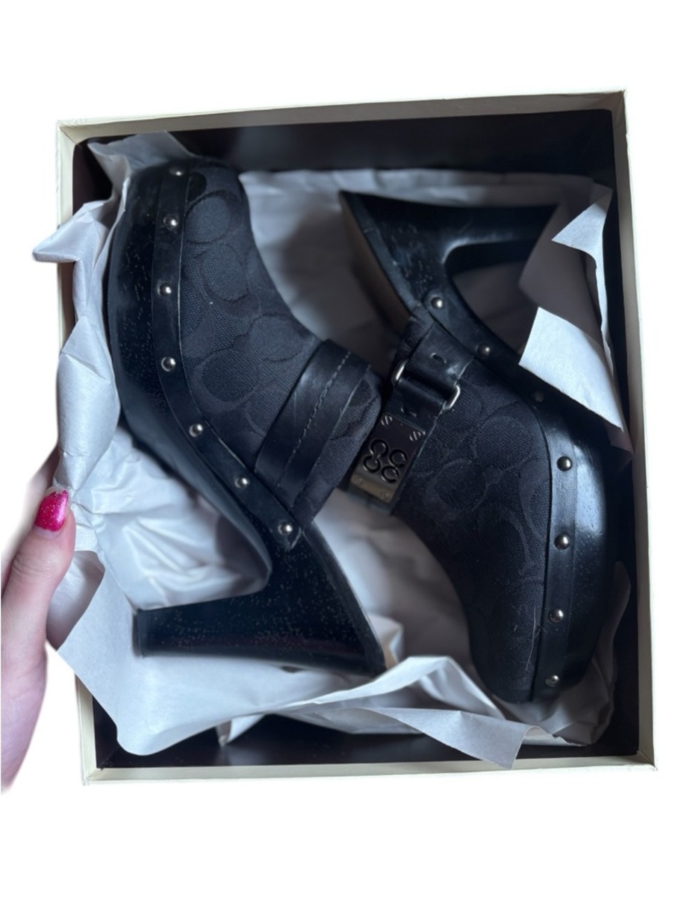 Size 8 Genuine COACH Studded Clogs